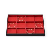 Papten 12 Grids - Vassoio portagioie in pelle per cassetti, impilabile, per orecchini, anelli, collane e bracciali