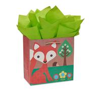 Papyrus 9"""" mittelgro e Geschenkt te mit Seidenpapier (Fuchs) f r Babypartys oder Geburtstage (1 T te mit 8 Bl ttern)