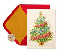 Papyrus Biglietti di Natale in scatola con buste, May Peace and Happiness Be Yours, albero di Natale (12 pezzi)