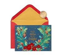 Papyrus Biglietti di Natale in scatola con buste, pace della stagione, corona di Natale (12 pezzi)