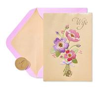 Papyrus Biglietto di auguri di compleanno con papiro (bouquet di fiori ricamati)