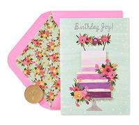 Papyrus Biglietto di auguri di compleanno con papiro (torta floreale viola ombre)