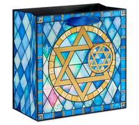 Papyrus Borsa regalo Hanukkah in vetro colorato, misura media, 20,3 cm, motivo: stella di David (1 sacchetto)