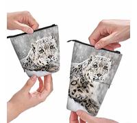 PAQGSREM Astuccio portamatite a forma di sirena con motivo squame di pesce, colore: foglia di tè, astuccio per matite e trucchi, idea regalo, Multicolore 45, Taglia unica, Astuccio per matite