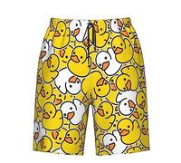 PAQGSREM Costume da bagno da uomo ad asciugatura rapida, costume da bagno divertente da spiaggia, Anatra gialla., M