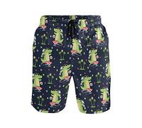PAQGSREM Costume da bagno estivo da uomo, con stampa di coccodrillo, con fodera in rete, Multicolore, XXL