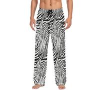 PAQGSREM Pantaloni da pigiama da uomo con tasche, pantaloni da notte da uomo, Stampa zebrata multiplo, L