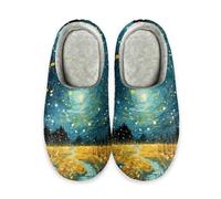 PAQGSREM Pantofole da donna per interni ed esterni, pantofole da casa, Van Gogh cielo stellato, 4 UK Men/ 5.5 UK Women Wide