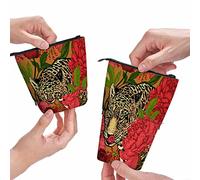 PAQGSREM Portamatite con conchiglie, in legno, motivo: spiaggia oceano, stella marina, bordo nautico, organizer per cosmetici, per donne e uomini, turchese, Multicolore 88, Taglia unica, Astuccio per