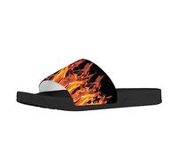 PAQGSREM Sandali da donna con stampa di zampa di cane con bandiera americana, leggeri, casual, senza lacci, sandali estivi da spiaggia e sport, Fuoco ardente, 44 EU