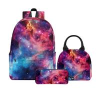 PAQGSREM Set di 3 zaini con stampa di farfalle, per ragazze e bambini, con astuccio per la scuola, zaino leggero per laptop da 43 cm, con borsa per il pranzo, per donne, adolescenti, ufficio, scuola