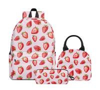 PAQGSREM Set di 3 zaini con stampa di farfalle, per ragazze e bambini, con astuccio per la scuola, zaino leggero per laptop da 43 cm, con borsa per il pranzo, per donne, adolescenti, ufficio, scuola