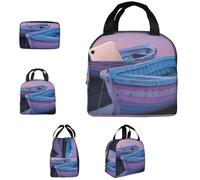 PAQOLSMCKR Borsa per il pranzo per donne e uomini, portatile, isolata, con barca all'alba, borsa per il pranzo riutilizzabile, per lavoro e picnic