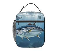 PAQOLSMCKR Borsa per il pranzo per donne e uomini, portatile, isolata, per il pranzo al tonno rosso Thunnus, borsa per il pranzo riutilizzabile per lavoro e picnic