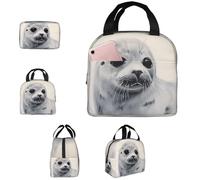PAQOLSMCKR Borsa per il pranzo per donne e uomini, portatile, isolata, per il pranzo, con motivo arpa, pittura, riutilizzabile, per lavoro e picnic