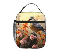 PAQOLSMCKR Borsa per il pranzo per donne e uomini, portatile, isolata, per il pranzo, con passeri, uccelli, cantare, borsa per il pranzo, riutilizzabile, per lavoro e picnic