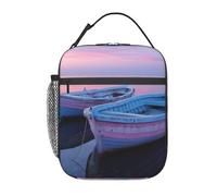 PAQOLSMCKR Borsa termica per il pranzo, con barca all'alba, per donne e uomini, borsa termica per il pranzo, per lavoro e ufficio