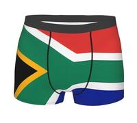 PAQOLSMCKR Boxer da uomo elasticizzati da uomo, con bandiera del Sud Africa, biancheria intima, boxer anti-umidità, Nero , M-L