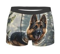 PAQOLSMCKR Boxer da uomo elasticizzati da uomo, con pastore tedesco, biancheria intima traspirante, Nero , M-L