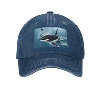 PAQOLSMCKR Cappello da baseball per donne e uomini, orca killer balena, papà, cappello da golf, cappello da baseball regolabile, blu navy, Taglia unica