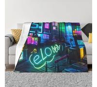 PAQOLSMCKR Coperta da letto 152,4 x 127 cm, che si illumina al buio, in flanella, reversibile, morbida, accogliente, per divano, campeggio, tutte le stagioni