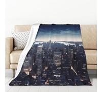 PAQOLSMCKR Coperta in flanella New York City, per divano, reversibile, morbida, accogliente, per divano, campeggio, tutte le stagioni