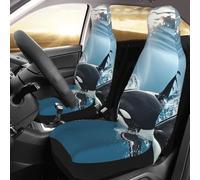 PAQOLSMCKR Coprisedili per auto, confezione da 2 coprisedili per auto, con orca killer whale, coprisedili per auto, con cinturino elastico, impermeabili, accessori per auto, set da 2