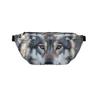 PAQOLSMCKR Marsupio grande a tracolla per uomo e donna, borsa invernale con scena sulla neve, borsa da petto regolabile in vita per viaggi, Wild Wild Lupo Grigio, Taglia unica, Retro