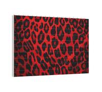 PAQOLSMCKR Puzzle di mattoni da costruzione quadrato leopardo rosso modello blocco puzzle personalizzato blocco foto puzzle puzzle mattoni per adulti decorazione domestica regalo