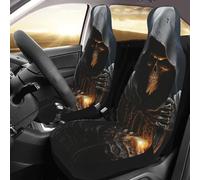 PAQOLSMCKR Set di 2 coprisedili per auto, con cinghia elastica, impermeabili, accessori per auto