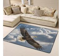 PAQOLSMCKR Tappeto 160 x 120 cm, lavabile in lavatrice, motivo: aquila che vola nel cielo, tappeto per soggiorno, interni, zerbino, sotto il tavolo, per camera da letto, decorazione per la casa