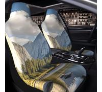 PAQOLSMCKR Yosemite - Set di 2 coprisedili per auto, con fascia elastica, impermeabili, accessori per auto, set da 2