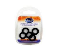 Paquet de 5 joints noirs pour flexibles et raccords gaz 1/2'