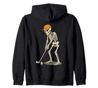 Par for The Bone Scheletro Golfista Putting Golf Spettrale Felpa con Cappuccio