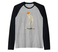 Par for The Bone Scheletro Golfista Putting Golf Spettrale Maglia con Maniche Raglan