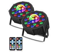 Par LED RGB con Luci Discoteca Luci da Palco con Comando DMX e Telecomando per Feste Discoteca Matrimonio Halloween Natale, 2 Pezzi