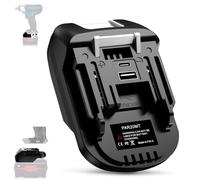 PAR20MT Adattatore per batteria Parkside su utensili Makita con USB-A&C | Converte per batterie Parkside da 20 V come ricambio per batterie Makita LXT da 18 V e compatibile con dispositivi Makita da