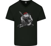 Para Bulldog The Reggimento Paracadutisti 1 2 3 4 Uomo Scollo A V Cotone T-Shirt