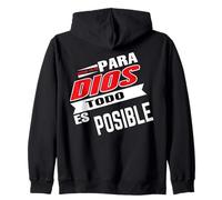 para Dios Todo es posible, Bible Verse Sayings Religious Felpa con Cappuccio