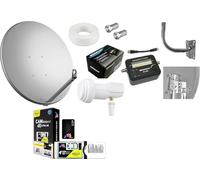 Parabola 60cm Antiruggine con LNB 1 Uscita, Cavo, Staffa, Sat Finder, Cam e Card