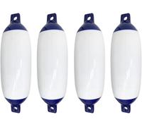 Parabordi per Barche Confezione da 4 Paraurti per Barche per Ormeggio, Parabordo di Ormeggio Ovale Marino, Accessori per Barche Universali, Blue White, 58 * 16cm
