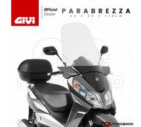 PARABREZZA ALTO TRASPARENTE PARAVENTO + 19 cm GIVI SYM CITYCOM 300 2008 / 2019