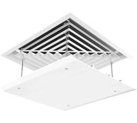 Parabrezza centrale quadrato for aria condizionata Deflettore for aria condizionata anti-soffio diretto Adatto for uscita aria a soffitto for ufficio Bianco (Size : 60x60cm/23.6x23.6in)
