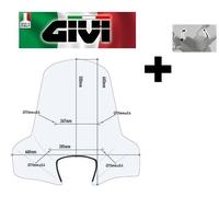 PARABREZZA COMPLETO DI KIT MONTAGGIO PIAGGIO Liberty 50-125-150-200 2006 GIVI
