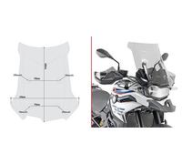 PARABREZZA CUPOLINO SCHERMO VISIERA PARAVENTO + ATTACCHI GIVI COMPATIBILE CON BMW F 750 GS 2019 MOTO SCOOTER