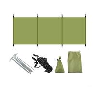 Parabrezza da campeggio in tessuto Oxford per esterni, portatile, con picchetti, borsa portaoggetti per picnic, barbecue, escursionismo, attività in spiaggia (verde (senza asta)