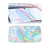 Parabrezza Interno Ripiegabile Portatile,145 * 80 cm Parasole per Auto, Auto Pieghevole e Portatile Protezione dai raggi UV, parabrezza anteriore laser - grandi dimensioni, adatto per berlina/SUV/MPV