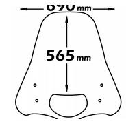 Parabrezza Isotta Alta Protezione 565x690x3 Per Peugeot V-clic 50 2007 > 2008