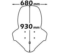 Parabrezza Isotta Altissima Protezione Con Serigrafia Anti Refrazione Solare per Honda Pcx 125 dal 2009 al 2013