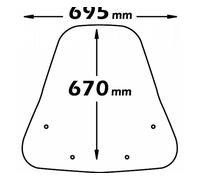 Parabrezza Isotta Classic 670x695x3 Per Peugeot Lxr 200 2009 > 2014